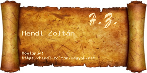 Hendl Zoltán névjegykártya